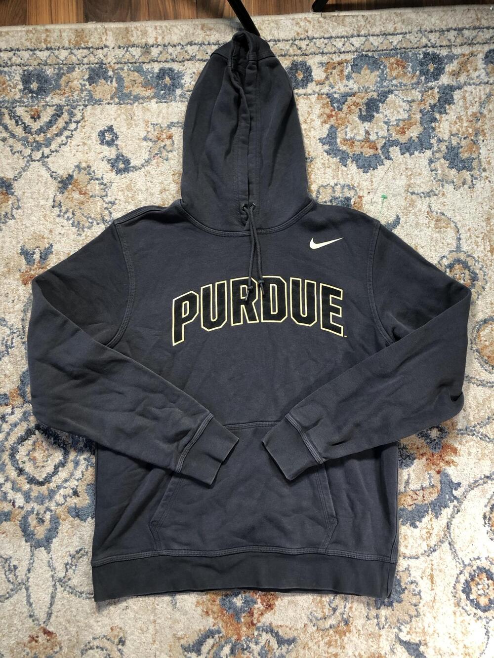 Purdue Boilermakers Hoodie Sweatshirt Mens Large Black NCAA Football Nike
